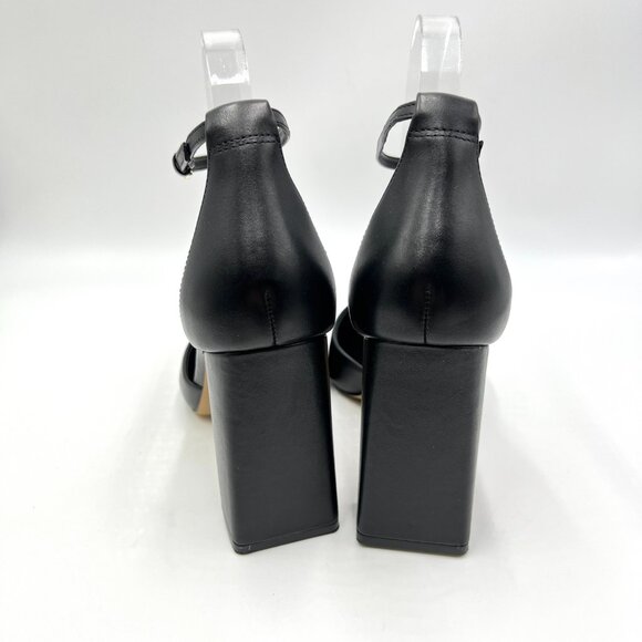 Aldo Womens Size 10 Black Leather D'Orsay Point Toe Block Heels Pumps Shoes - Picture 8 of 15